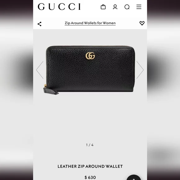 Gucci Leather Zip Around Wallet - Picture 7 of 8